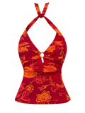Poppy Marigold Halter front ghost mannequin