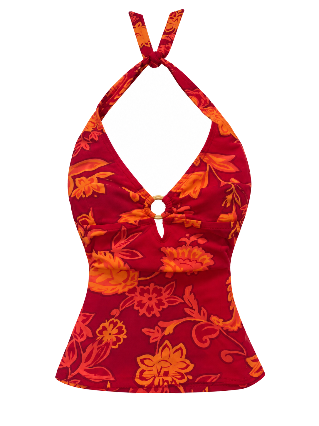 Poppy Marigold Halter front ghost mannequin