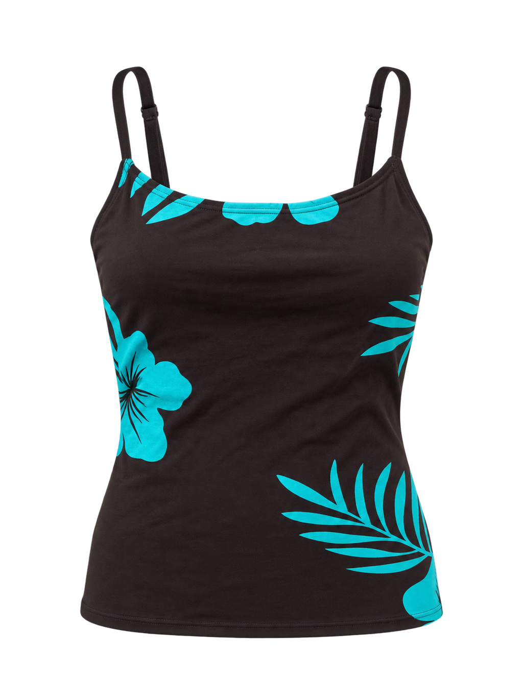 Cocoa Hibiscus Cami front ghost mannequin