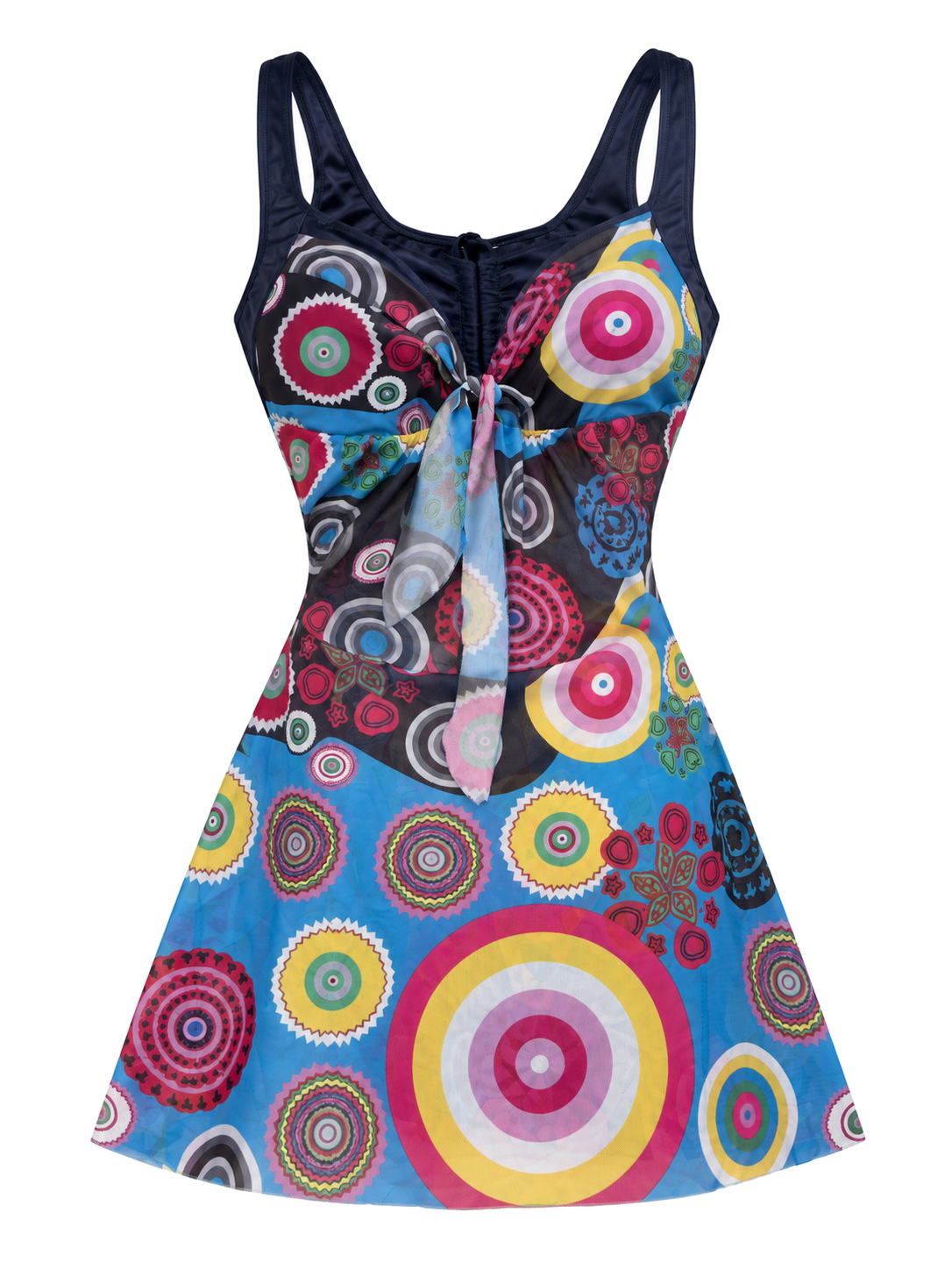 Kaleidoscope Circle Dress front ghost mannequin