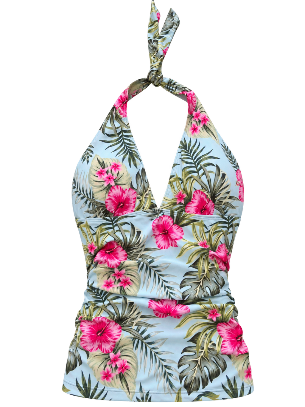Tropical Hibiscus Tie Dress front ghost mannequin