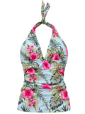 Tropical Hibiscus Tie Dress front ghost mannequin