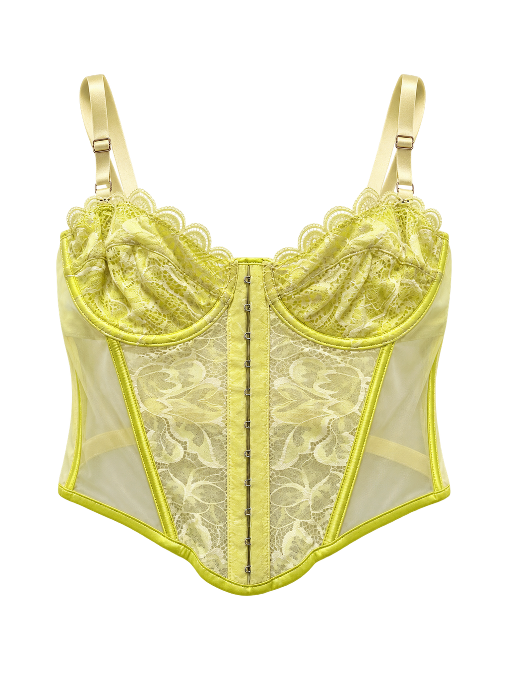 Lemon Glow Corset front ghost mannequin
