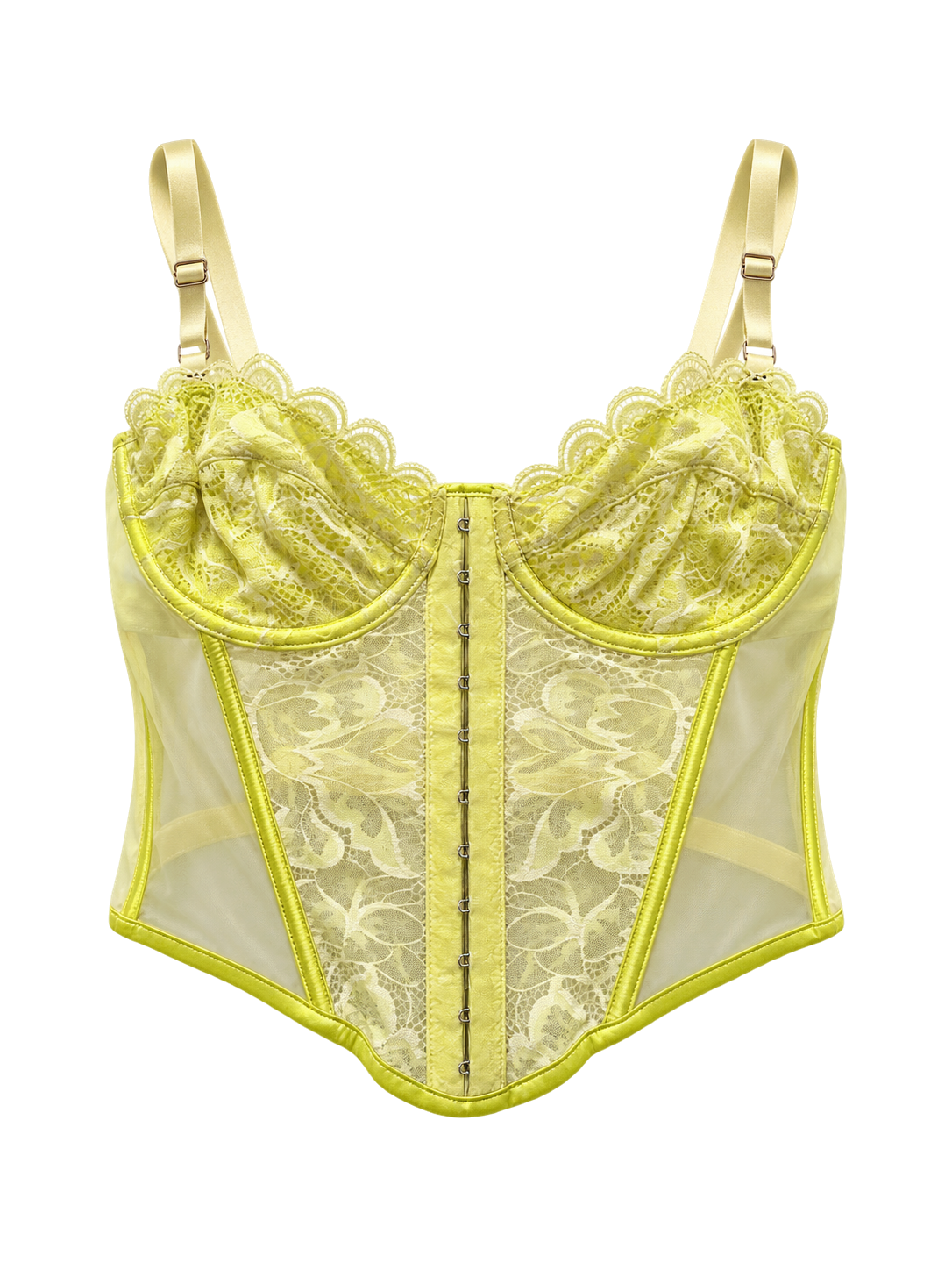 Lemon Glow Corset front ghost mannequin
