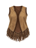 Desert Studded Fringe Vest
