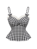 Gingham Bow Peplum Cami