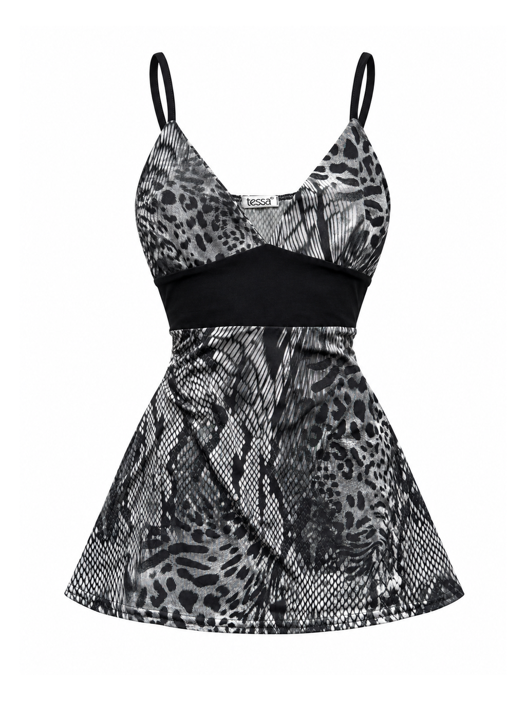 Wildcat Mixed-Print Mini Dress