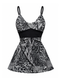 Wildcat Mixed-Print Mini Dress