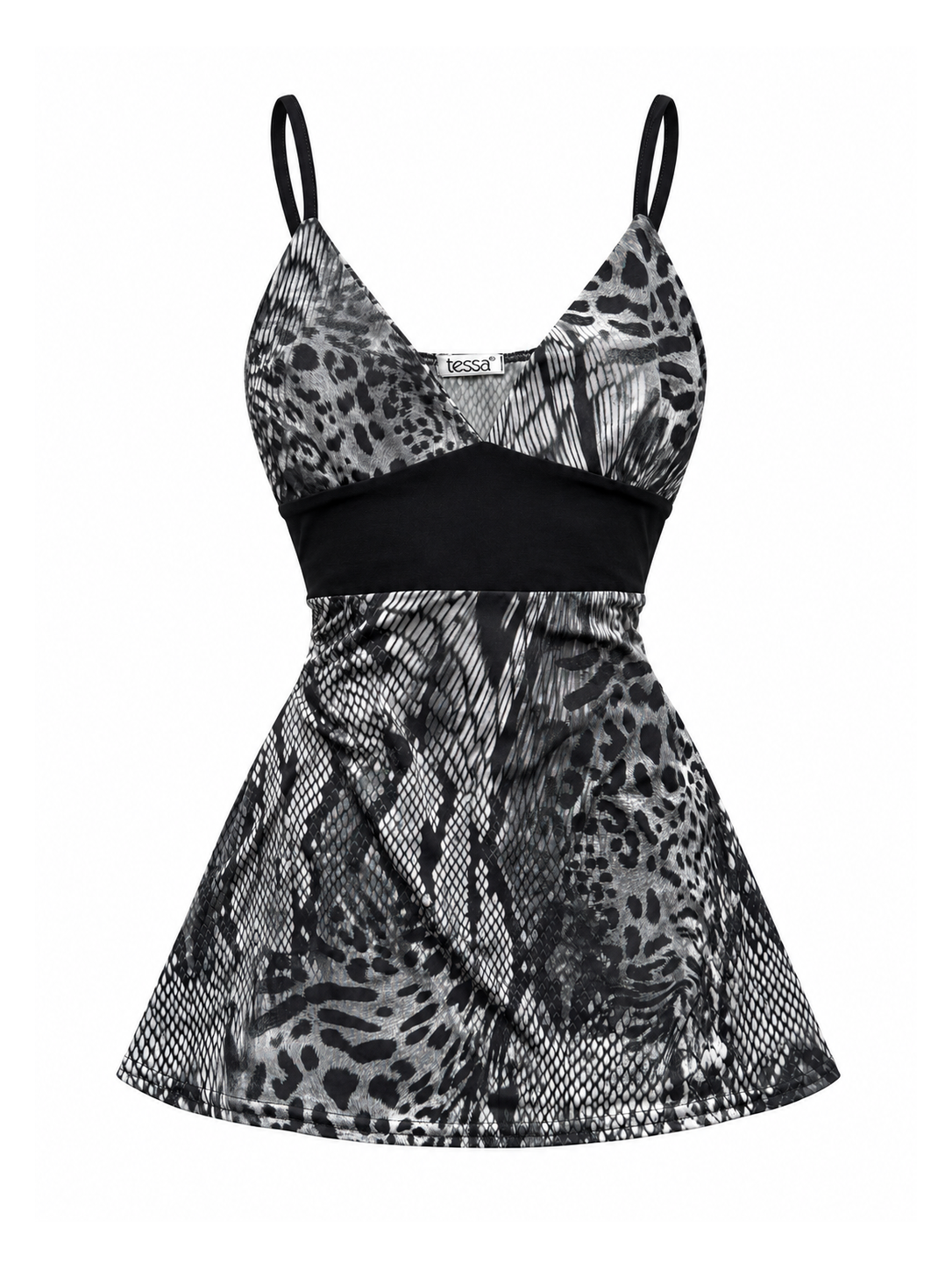 Wildcat Mixed-Print Mini Dress