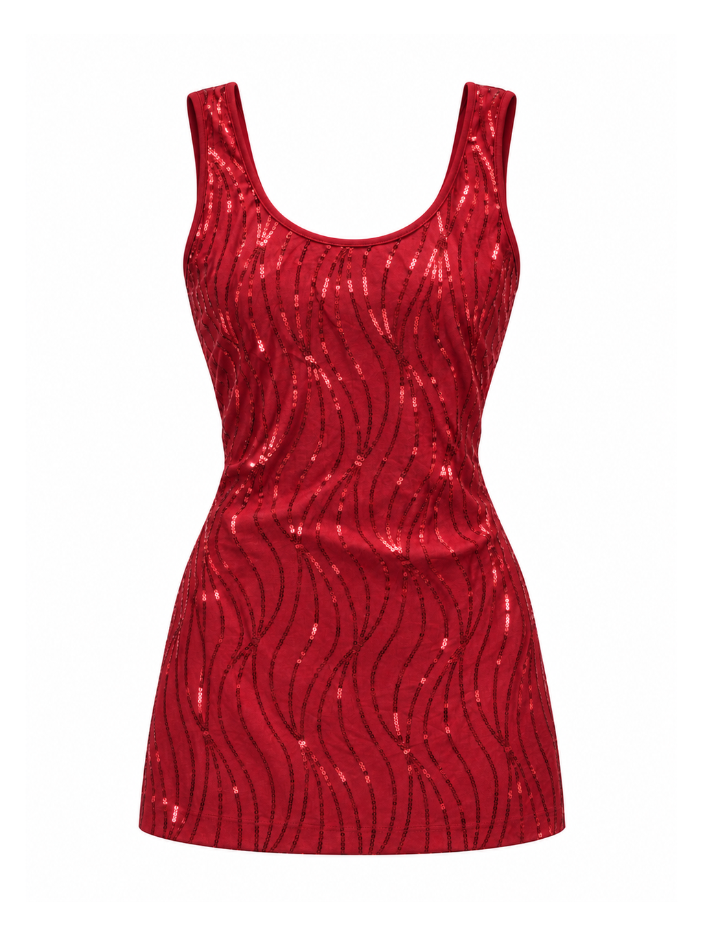 Cherry Sequin Ruched Mini