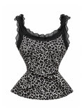 Noir Leopard Peplum Cami