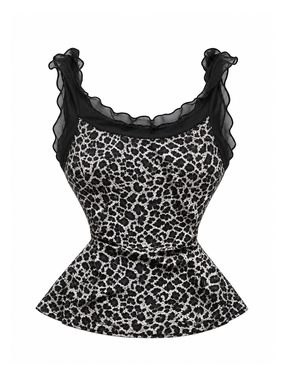 Noir Leopard Peplum Cami