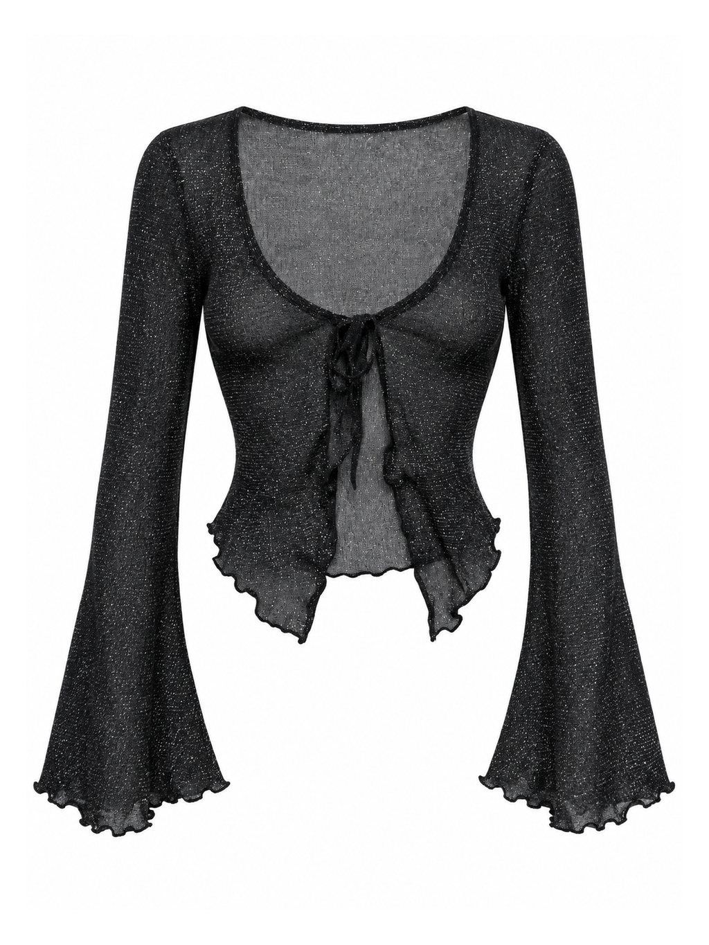 Midnight Sheer Ruffle Top