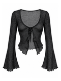 Midnight Sheer Ruffle Top