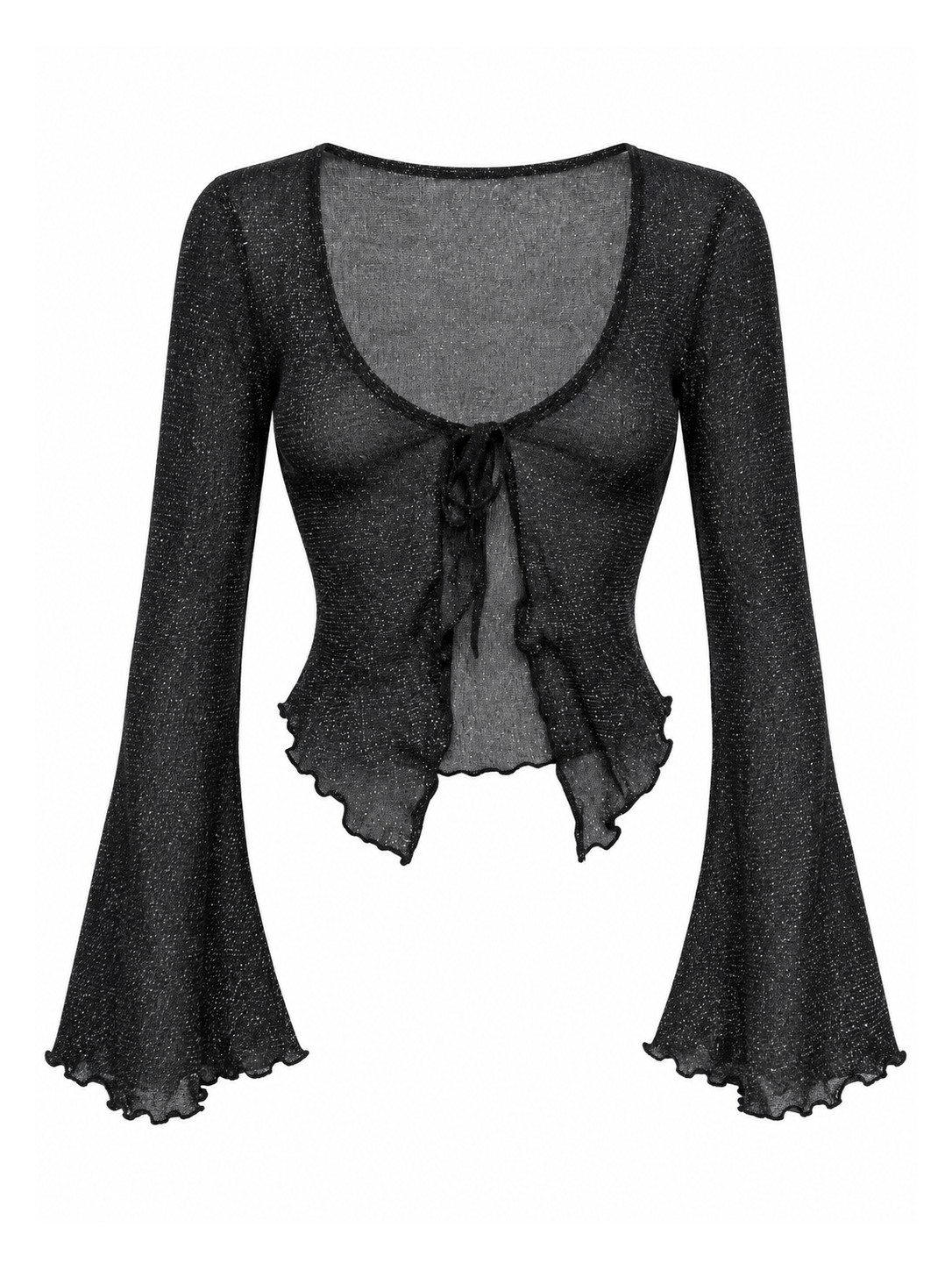 Midnight Sheer Ruffle Top