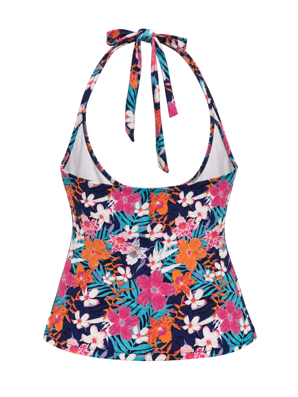 Indigo Tropic Halter back ghost mannequin