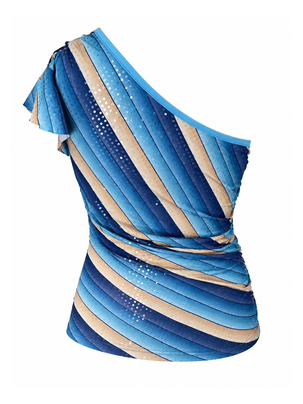 Azure Stripe Twist Top back ghost mannequin
