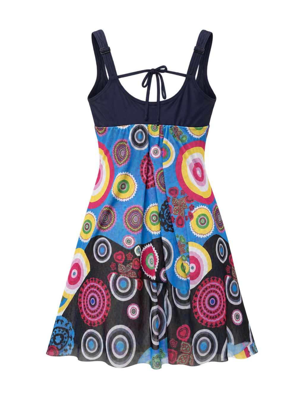 Kaleidoscope Circle Dress back ghost mannequin