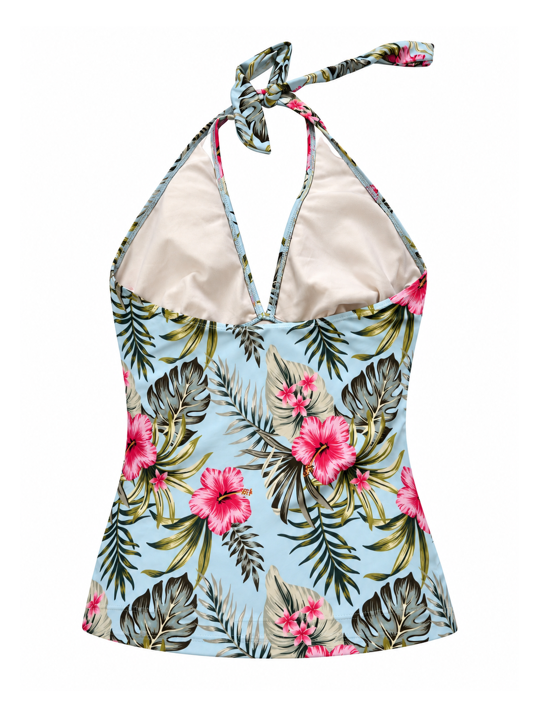 Tropical Hibiscus Tie Dress back ghost mannequin
