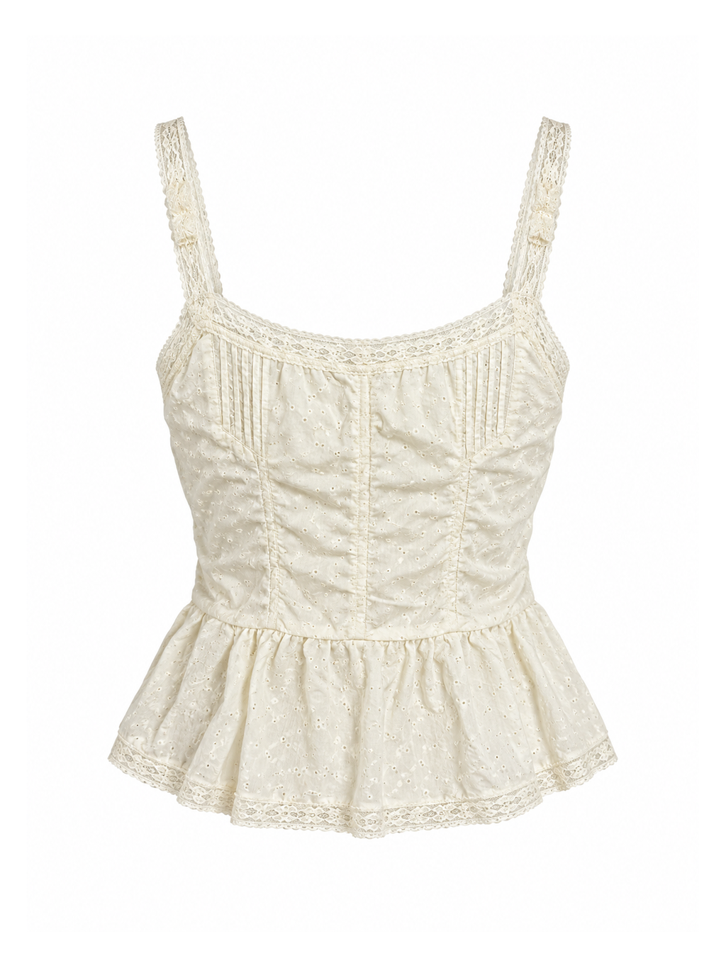 Ivory Eyelet Ribbon Cami