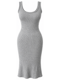 Grey Round Neck Dress