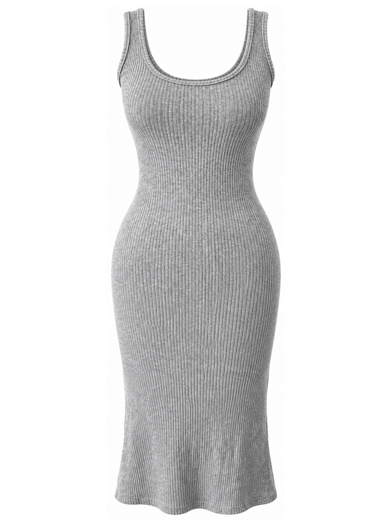 Grey Round Neck Dress