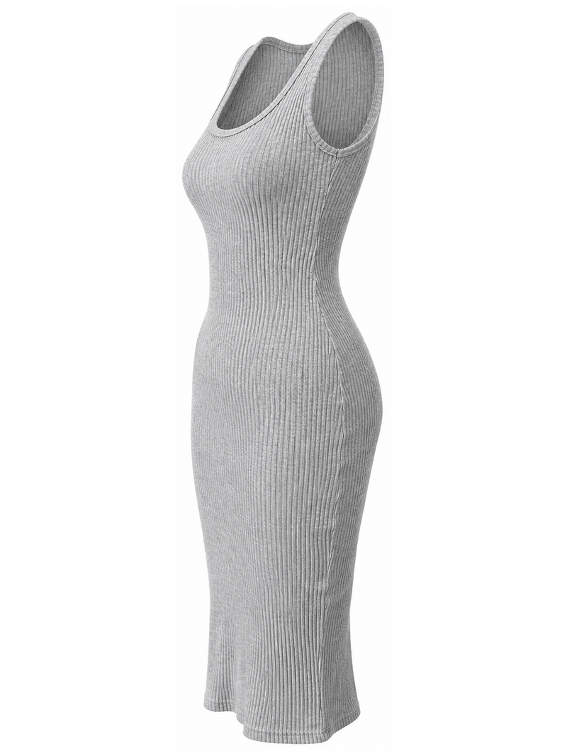 Grey Round Neck Dress