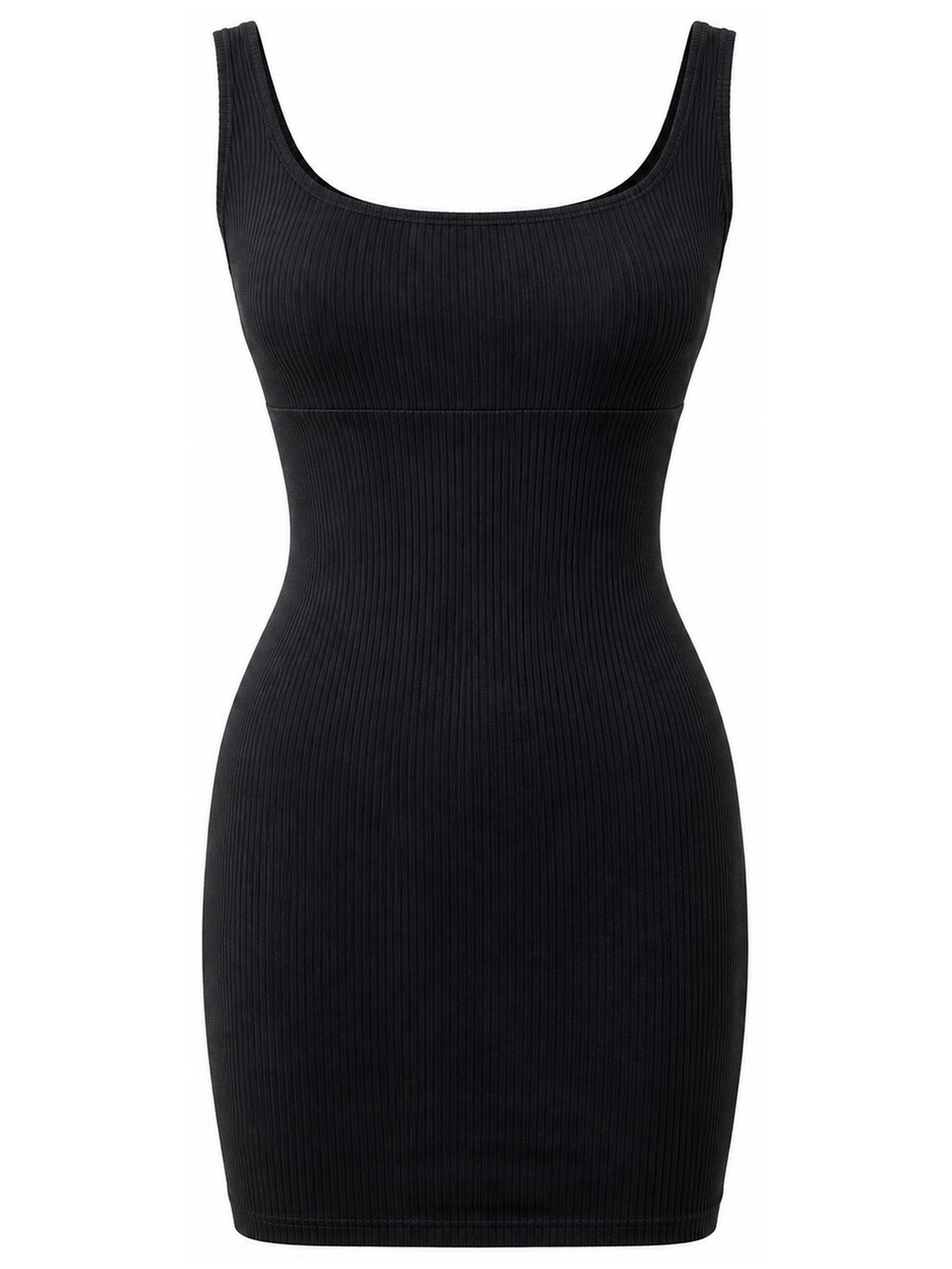 Black Swoop Neck Dress