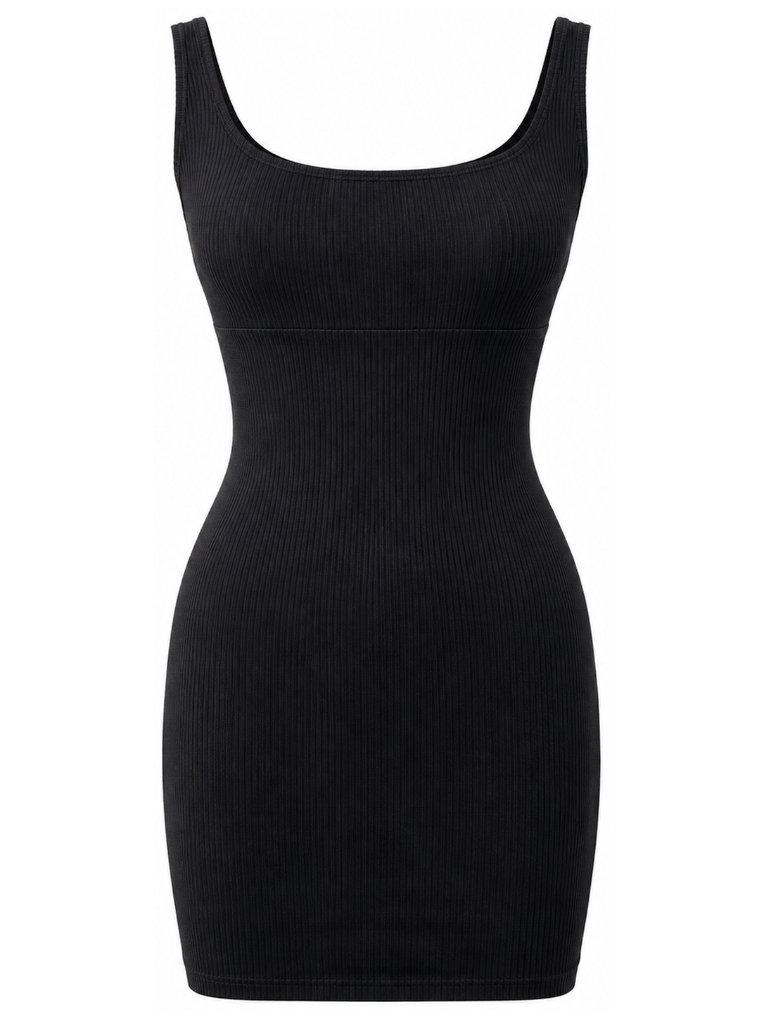 Black Swoop Neck Dress