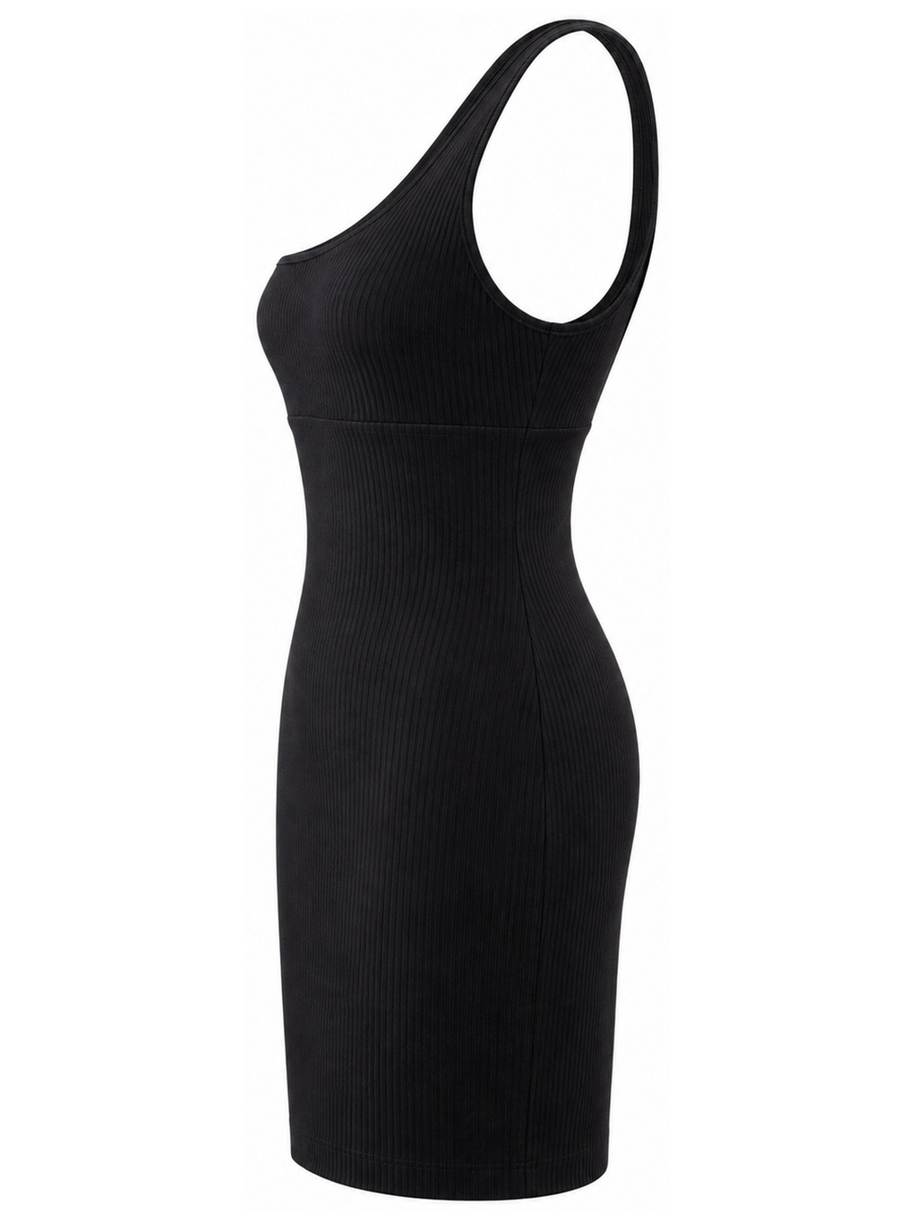 Black Swoop Neck Dress