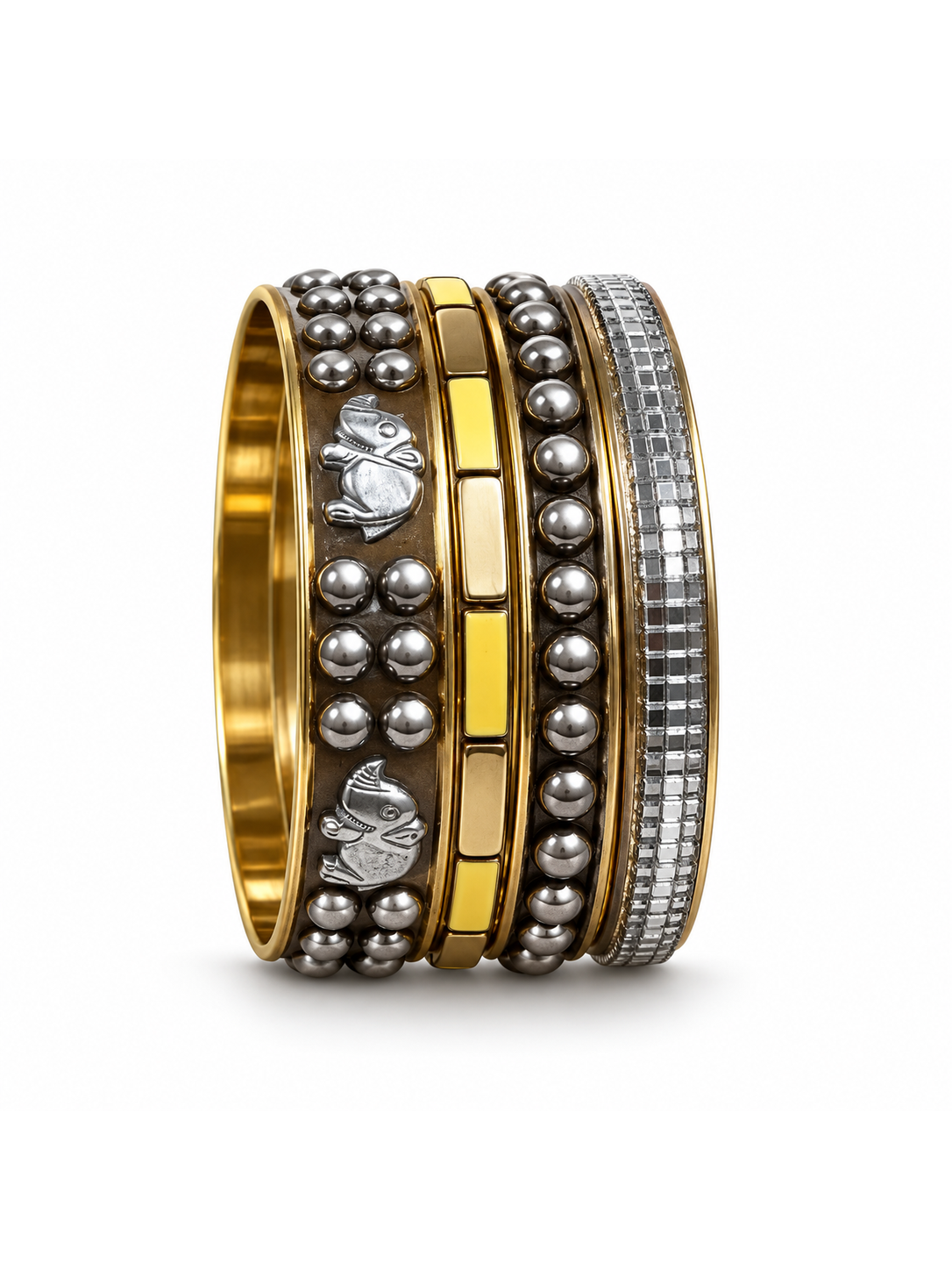 Amara Gold-Silver Bead Stack