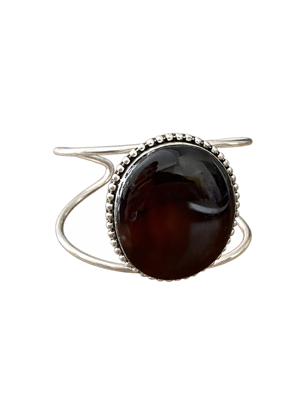 Cuff 02 — Black Gloss Bead Edge — front view
