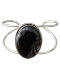 Cuff 04 — Black Oval Twisted Edge — front view