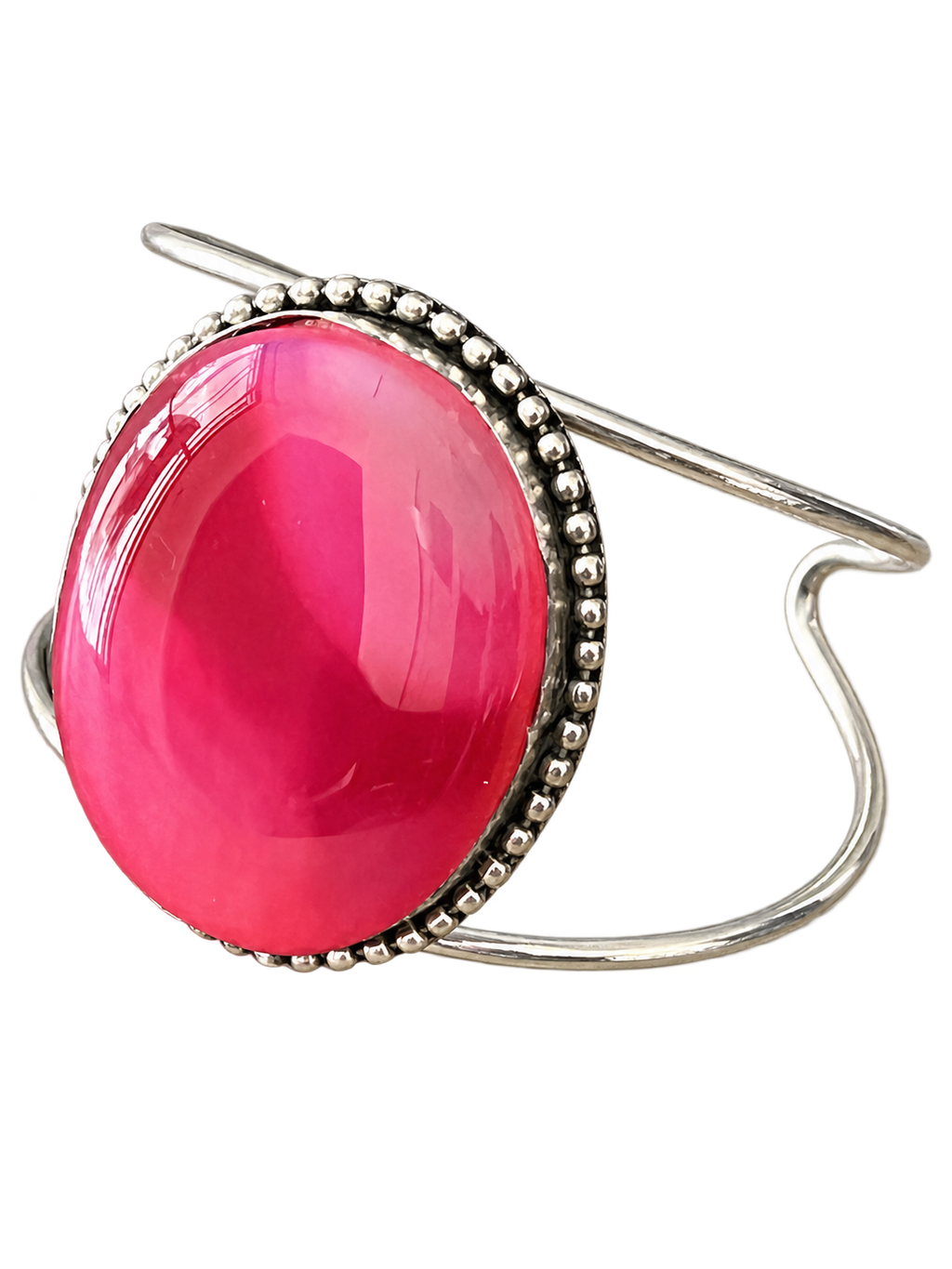 Cuff 07 — Fuchsia Oval Beaded Loop — side view