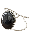 Cuff 08 — Black Oval Beaded Loop Wire — front view