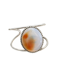 Cuff 11 — White Honey Bead Edge — front view