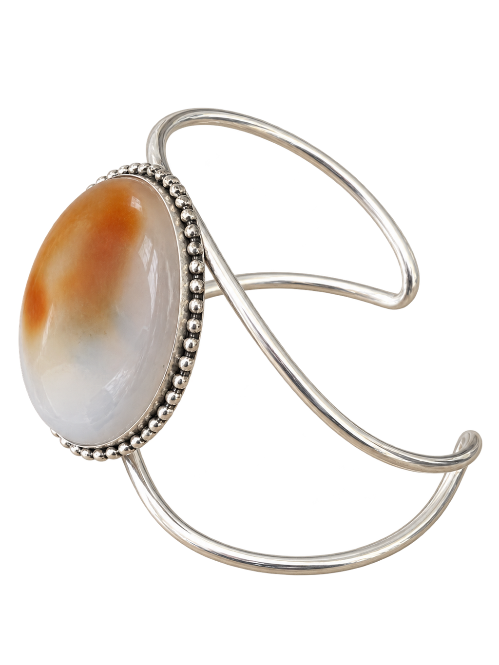 Cuff 11 — White Honey Bead Edge — side view