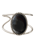 Cuff 12 — Black Plum Bead Edge — front view