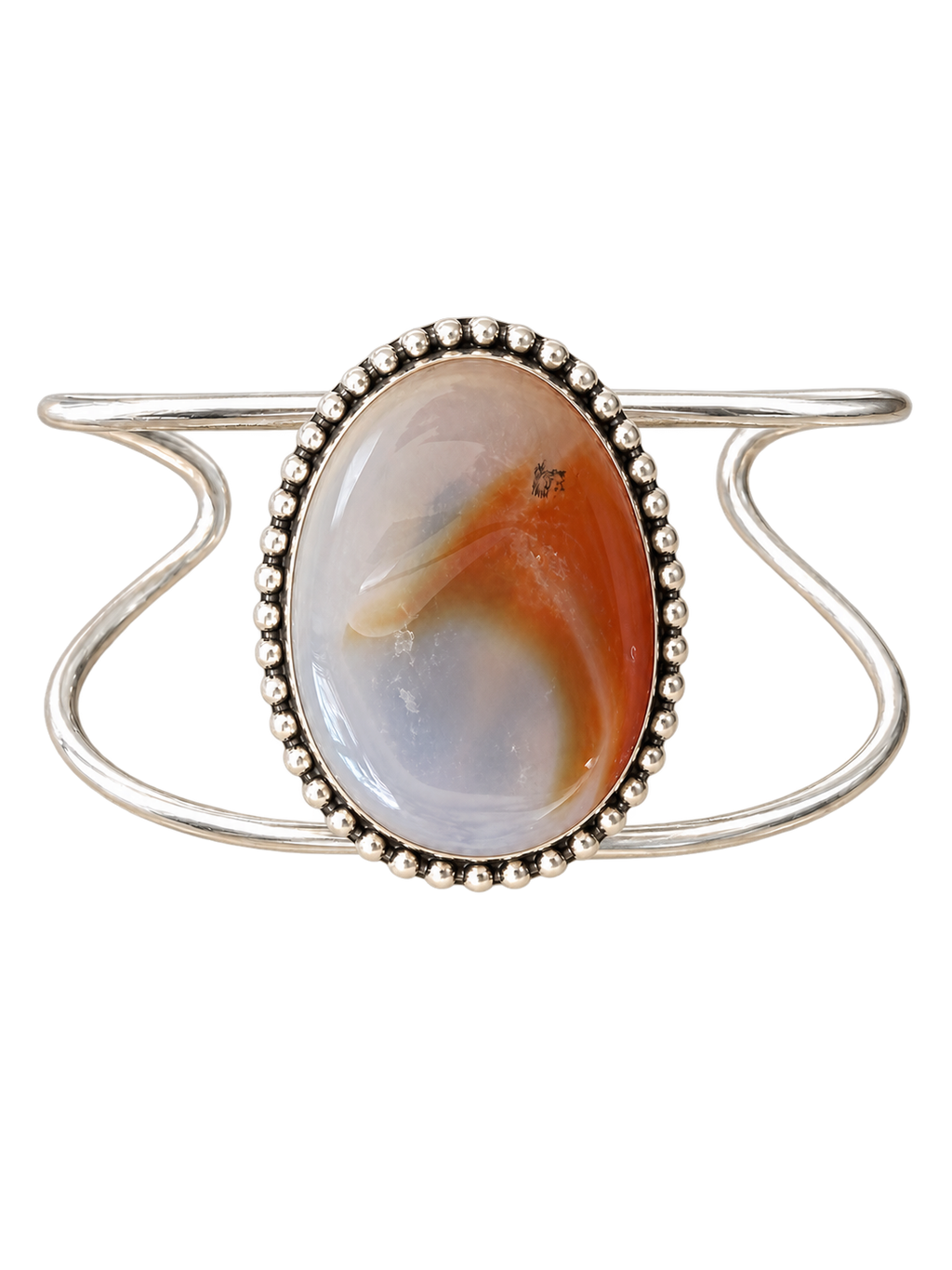 Cuff 19 — Pale Red Bead Edge — front view