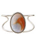 Cuff 19 — Pale Red Bead Edge — front view