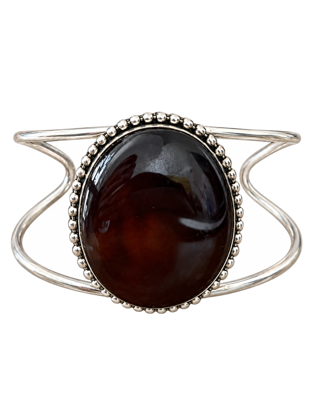 Cuff 20 — Dark Brown Bead Edge — front view