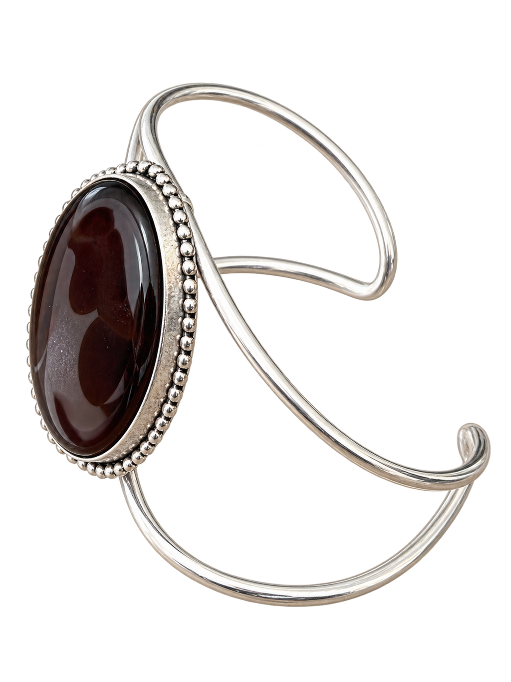 Cuff 20 — Dark Brown Bead Edge — side view