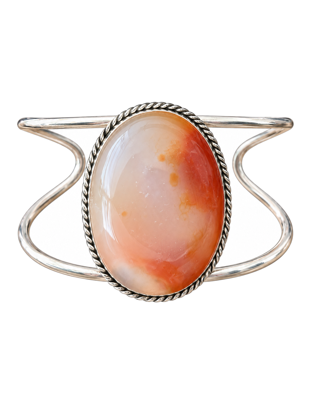 Cuff 21 — Peach Rope Edge — front view