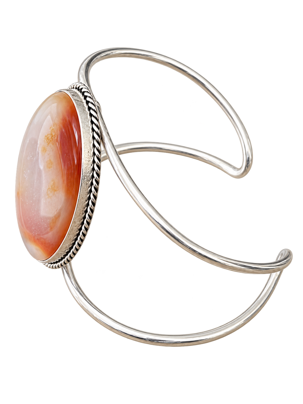 Cuff 21 — Peach Rope Edge — side view