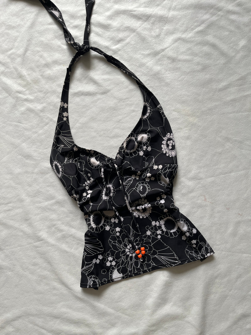 Black Celestial-Print Halter Top — additional view 2