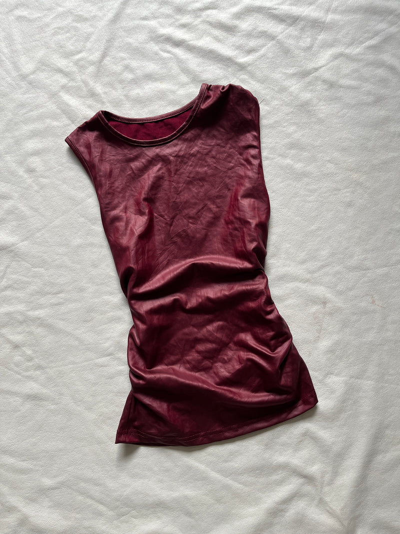 Burgundy Sleeveless Top — additional view 2