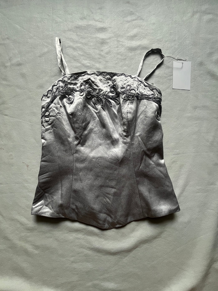 Silver Embellished Cami — front view