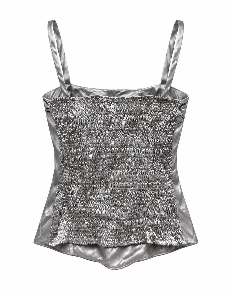 Silver Embellished Cami — ghost mannequin back view