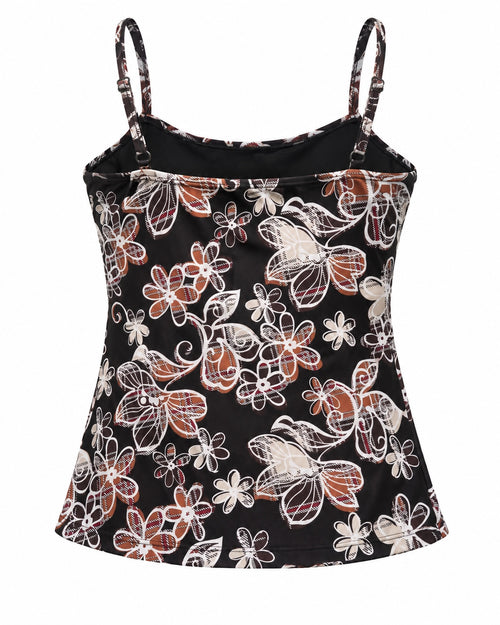 Black Butterfly-Floral Cami — ghost mannequin back view