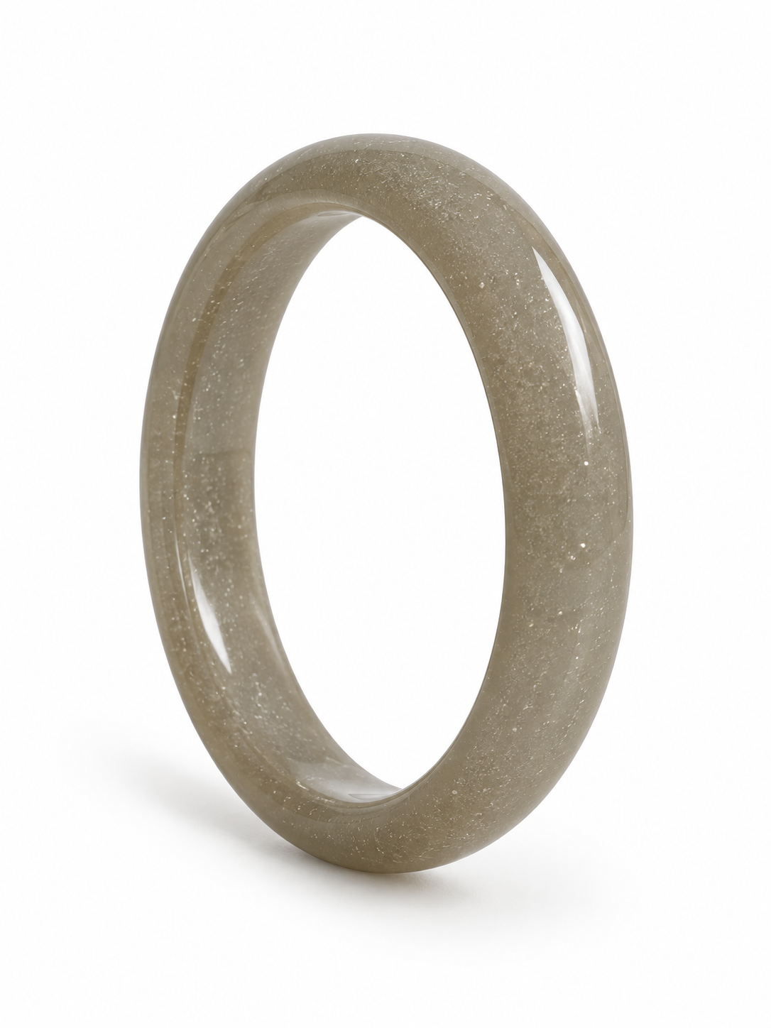 Heart Grey Silver Mist Bangle
